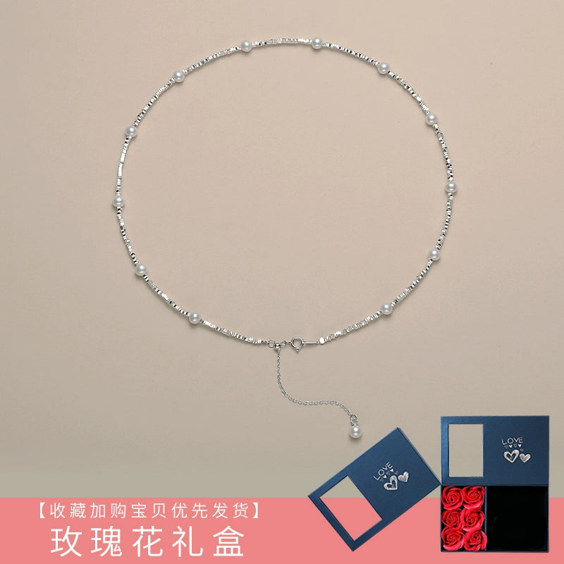 Baby Pearl Necklace Gypsy Lady Natural Freshwater Round Strong Light