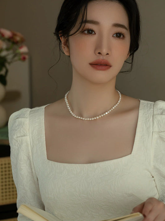 Natural Freshwater Pearl Necklace Women's 2024 New Popular Baroque Chain