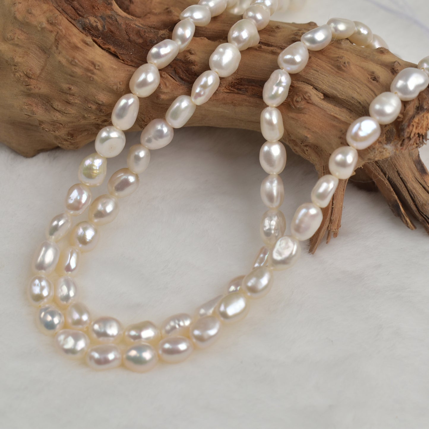 1018 5-6Mm straight hole two-sided natural freshwater real pearl loose bead string DIY jewelry accessories