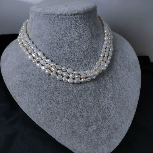 Double-layer special-shaped baroque retro design natural freshwater pearl long necklace multi-layer stacked with sweater chain women's new model