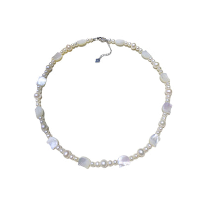 Idol Internet celebrity explosion tian ran freshwater real pearl shell black and white cat sweet cool wind necklace