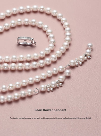 Pearl necklace 2025 new popular women's natural freshwater pearl long sweater chain stacked with multiple layers