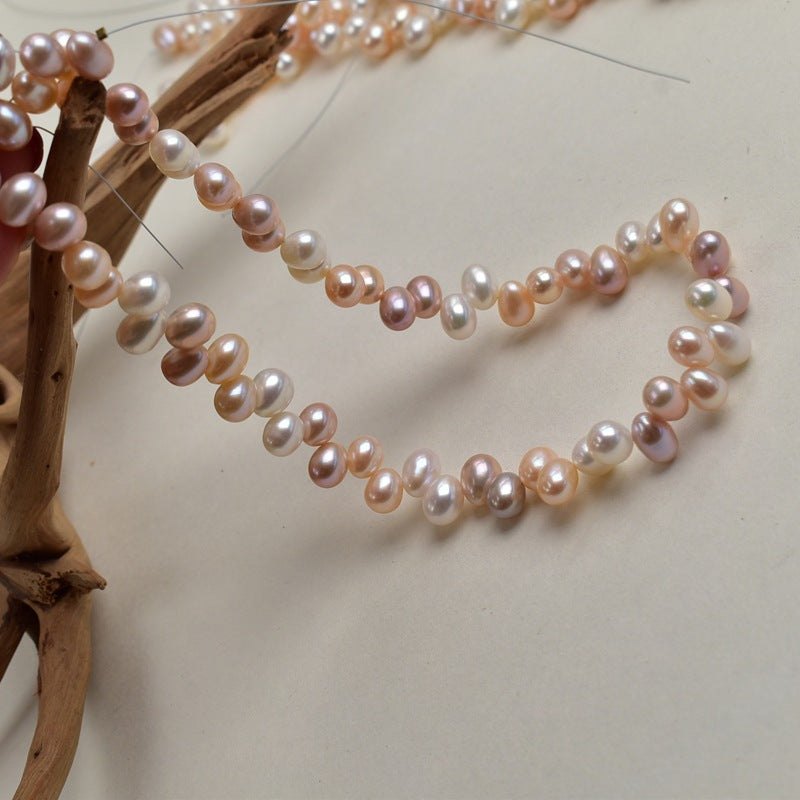 1026 40Cm Long, Strong Light 7-8mm Colored Rice Beads Natural Freshwater Pearl