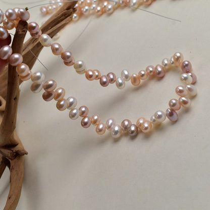 1026 40Cm Long, Strong Light 7-8mm Colored Rice Beads Natural Freshwater Pearl