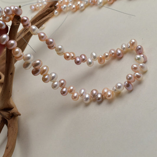 1026 40Cm Long, Strong Light 7-8mm Colored Rice Beads Natural Freshwater Pearl