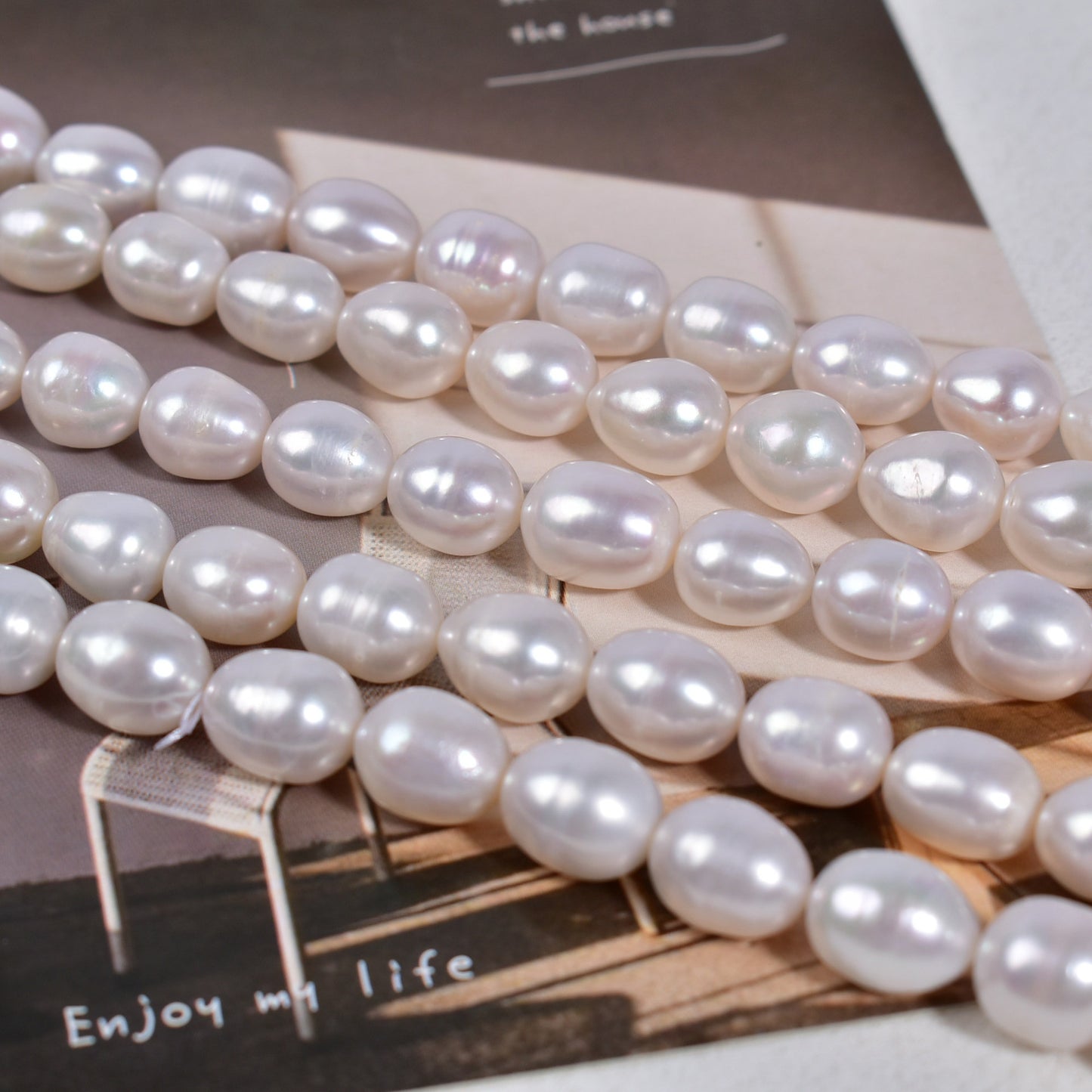 1014 Natural freshwater pearl loose beads 10-11MM rice beads handmade DIY beading materials work in progress Raw material accessories