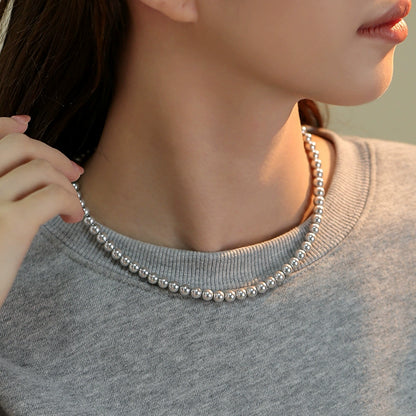 silver gray pearl necklace women's French retro premium autumn and winter sweater chain