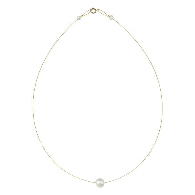 French retro natural pearl necklace female stacked wearing 14k gold collarbone chain Qixi Festival gift to girlfriend