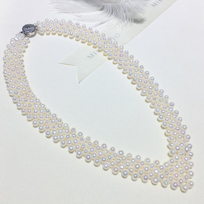 pure hand-woven fresh water pearl necklace, one piece of hair