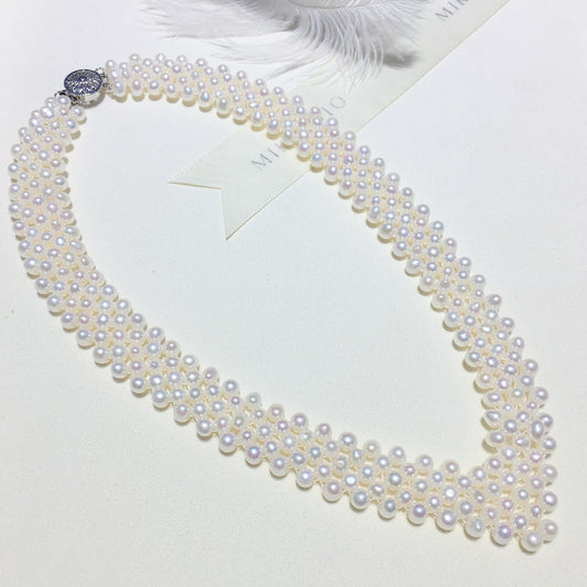 pure hand-woven fresh water pearl necklace, one piece of hair
