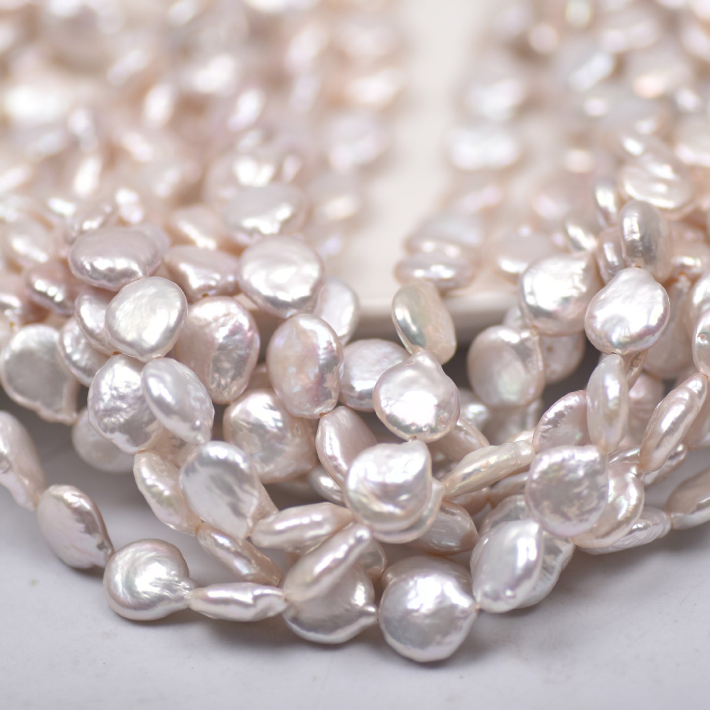 1094 Baroque Button Natural Freshwater Pearl 10-11mm with Tail Loose Beads DIY Jewelry Accessories