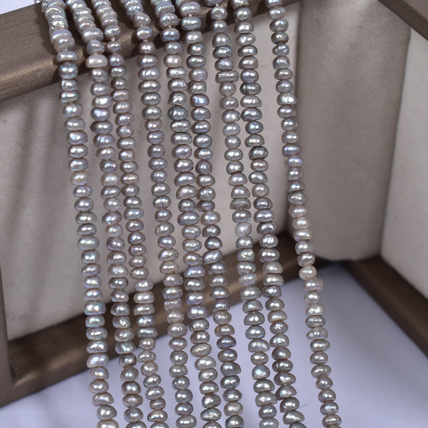 1237 40 cm long, natural freshwater pearl work in progress handmade beaded material