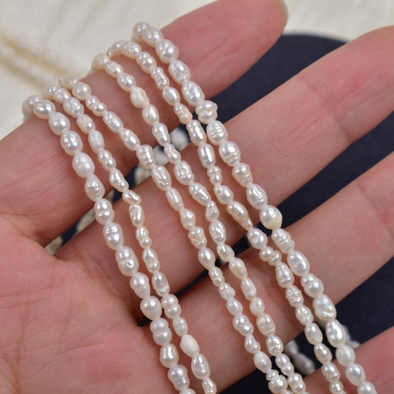 1007 Natural freshwater 2-3-4 mm rice beads freshwater pearl necklace