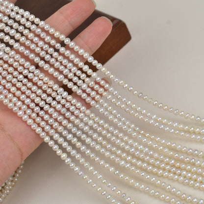1115 3.5-4 mm near round pearl natural freshwater real pearl work in progress material jewelry accessories necklace material
