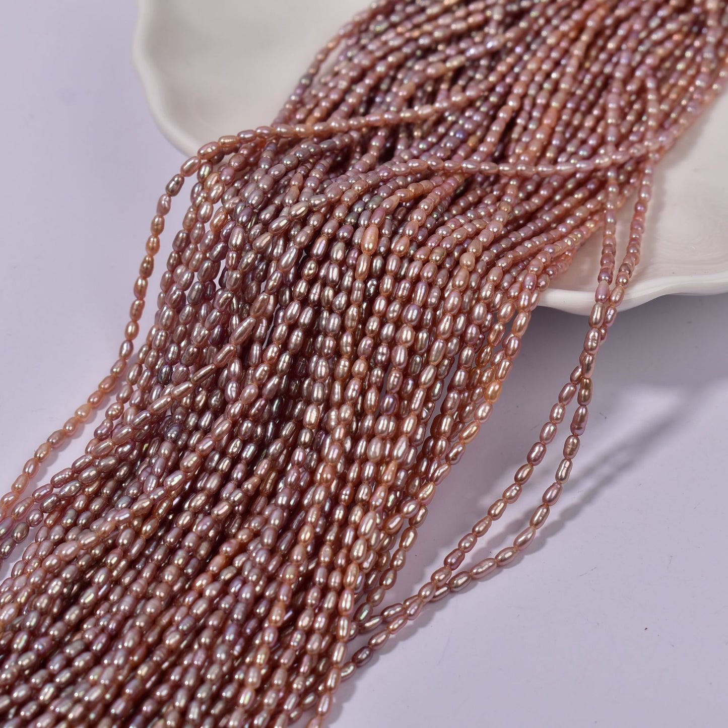 1004 Real pearls extremely fine 2-2.5 mm natural freshwater millet beads strong light work in progress naked beads string necklace pearl wholesale