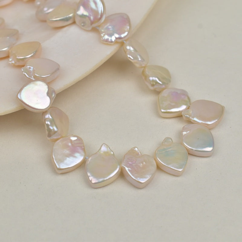1080 Natural White Love Shaped Freshwater Pearl Edge Hole Irregular Heart Shaped Baroque Pearl