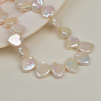 1080 Natural White Love Shaped Freshwater Pearl Edge Hole Irregular Heart Shaped Baroque Pearl