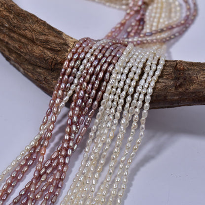 1004 Real pearls extremely fine 2-2.5 mm natural freshwater millet beads strong light work in progress naked beads string necklace pearl wholesale