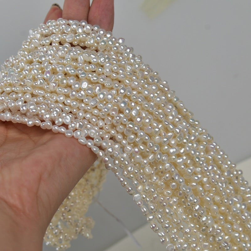 1180 Zhuji 4-5mm natural freshwater pearl nearly round thread work in progress bare beads DIY jewelry loose beads beads wholesale