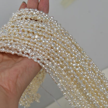 1180 Zhuji 4-5mm natural freshwater pearl nearly round thread work in progress bare beads DIY jewelry loose beads beads wholesale