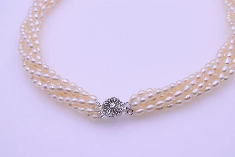 Multi-strand Pearl Woven Necklace