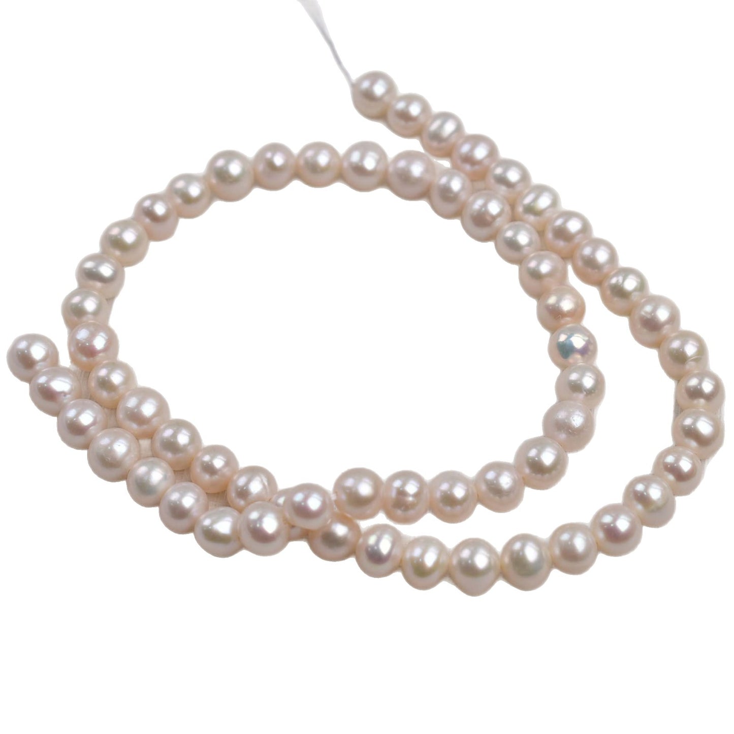 1164 6-7Mm white, nearly round natural freshwater pearl DIY jewelry accessories