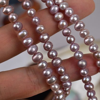 1178 5-6Mm nearly round pink purple pearl work in progress