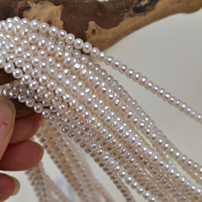 1188 3-3.5 mm Near Round Pearl Natural Freshwater Pearl Necklace work in progress DIY Loose Bead Jewelry Accessories