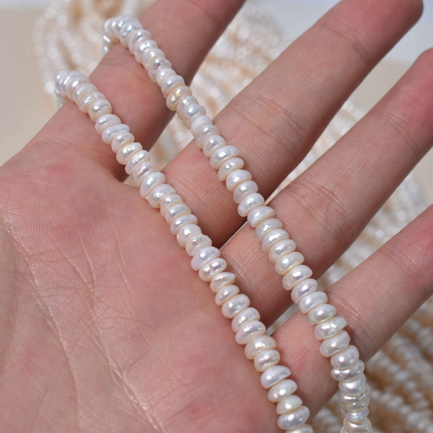 1203 cost-effective flat beads 4-5 special-shaped irregular pearls natural freshwater pearls DIY