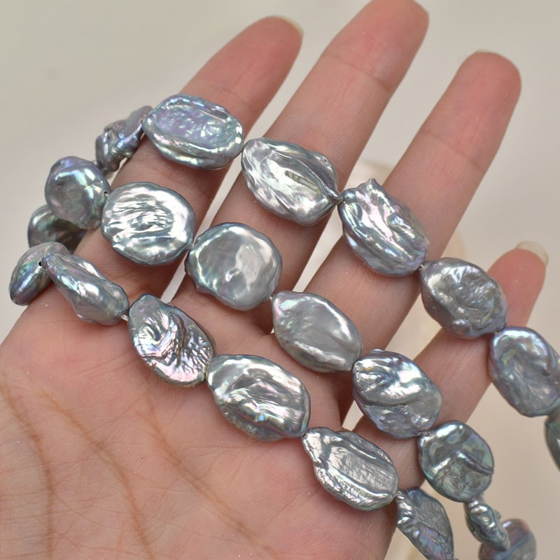 1068 Grey Color Natural Freshwater Pearl 12 * 16mm DIY Handmade Jewelry Material
