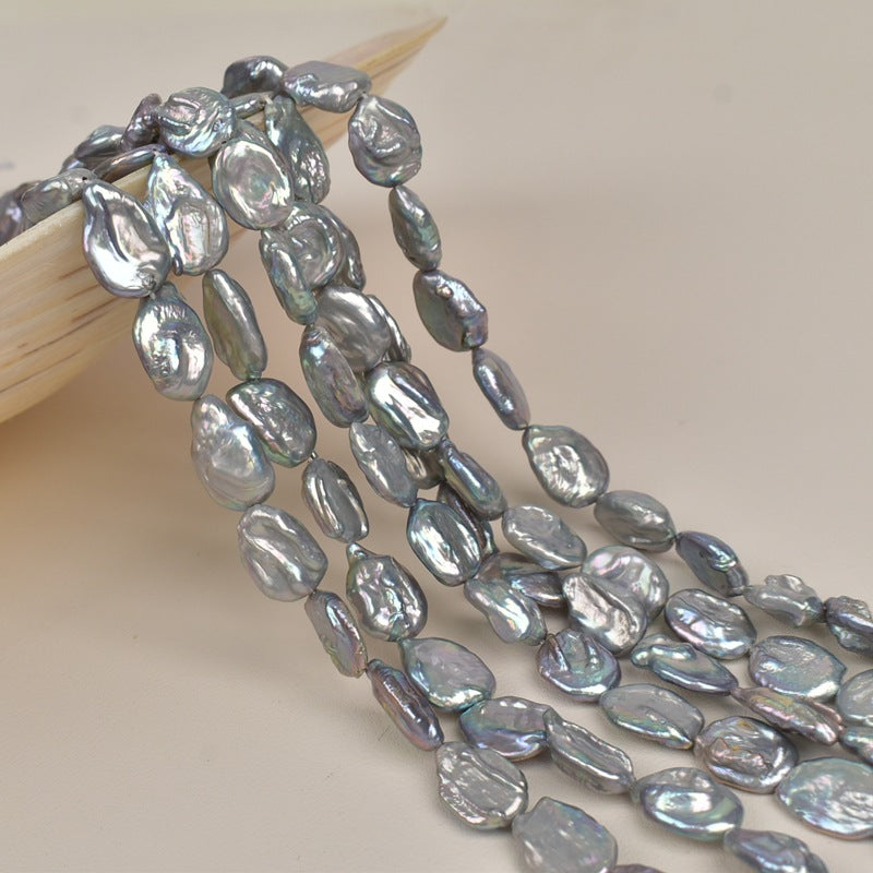 1068 Grey Color Natural Freshwater Pearl 12 * 16mm DIY Handmade Jewelry Material