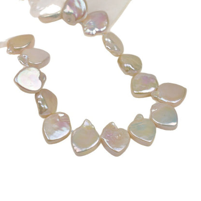 1080 Natural White Love Shaped Freshwater Pearl Edge Hole Irregular Heart Shaped Baroque Pearl