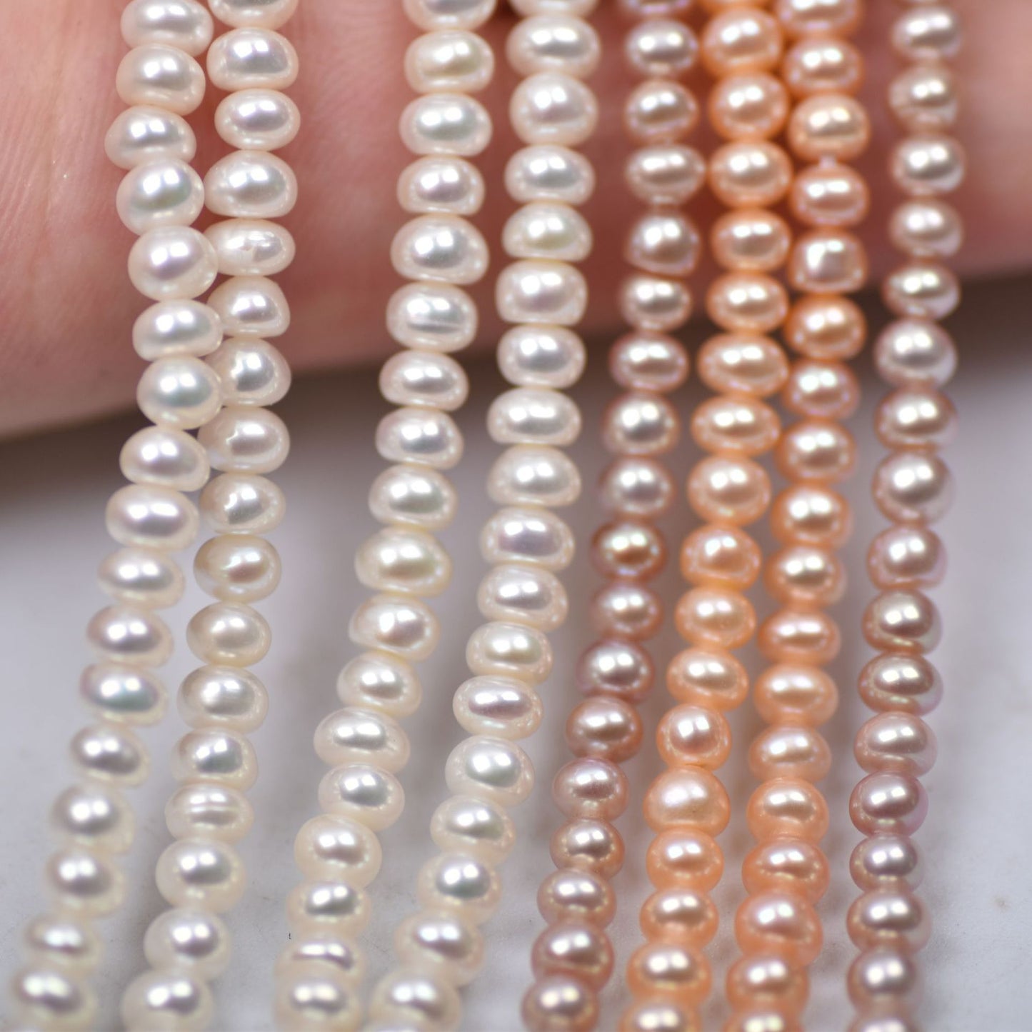 1224 new 4mm natural water pearl loose beads, white and bright, pearl abacus beads DIY collarbone chain jewelry