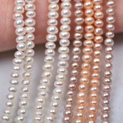 1224 new 4mm natural water pearl loose beads, white and bright, pearl abacus beads DIY collarbone chain jewelry