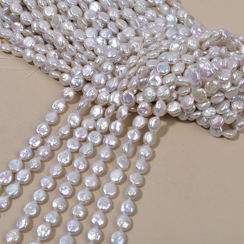 1070 10-11Mm Natural Freshwater Baroque Special-shaped Button Pearl Material