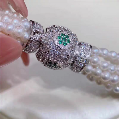 Multi-strand natural pearl necklace is very foreign, pure hand-woven twist item antique jewelry