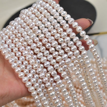 1147 6-7Mm natural freshwater pearl strong light potato round work in progress necklace DIY handmade material