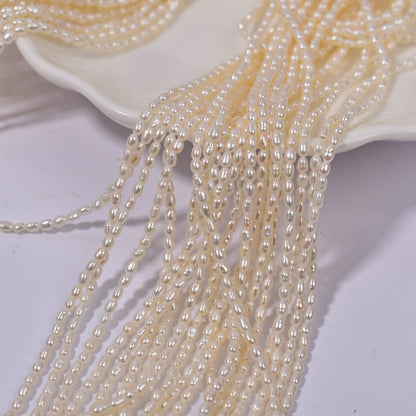 1004 Real pearls extremely fine 2-2.5 mm natural freshwater millet beads strong light work in progress naked beads string necklace pearl wholesale