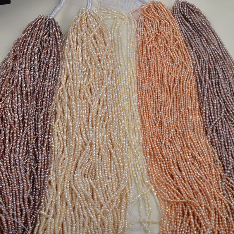 1197 2-3Mm natural freshwater pearl necklace work in progress purple beads