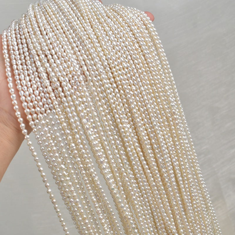 1140 3-4Mm keshi rice beads pearl rice beads natural freshwater pearl DIY handmade jewelry