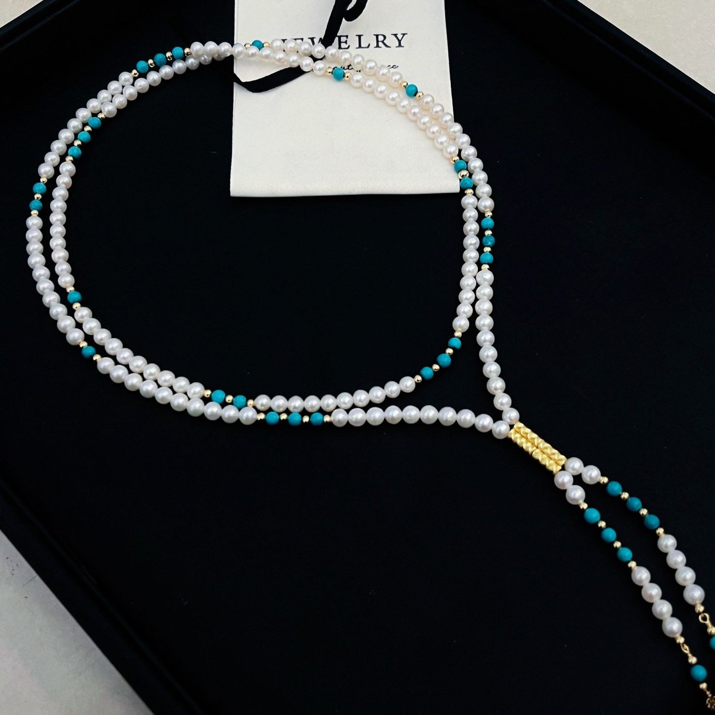 new product turquoise fringed design magnetic suction buckle tian ran freshwater pearl sweater chain long necklace