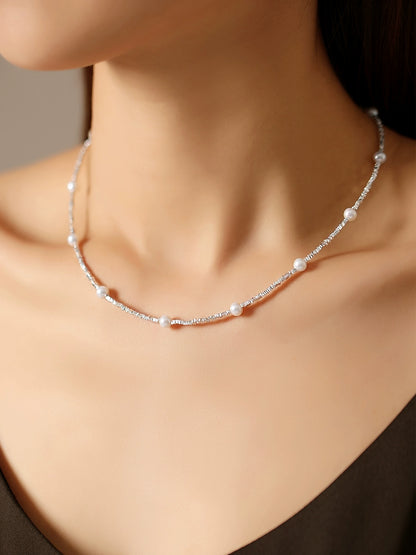 Baby Pearl Necklace Gypsy Lady Natural Freshwater Round Strong Light