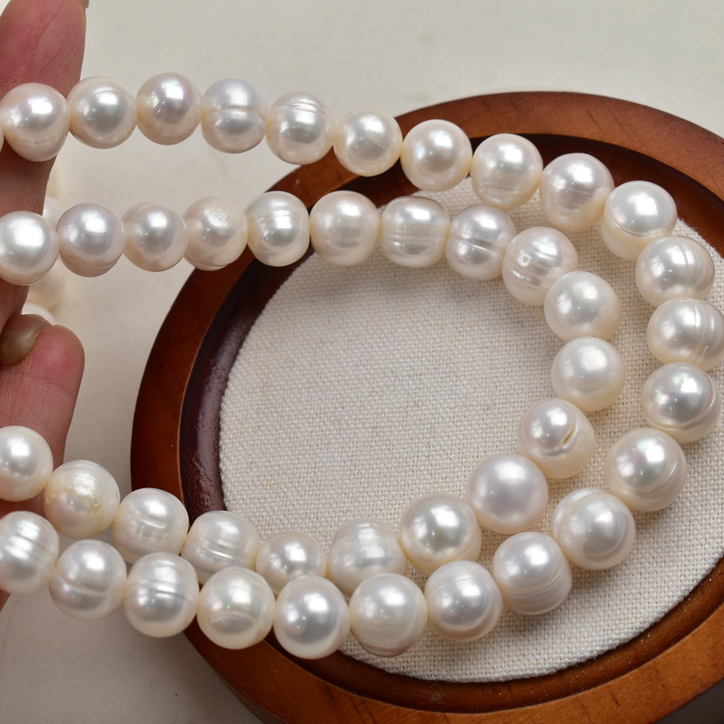 1166 White 8-11-13 mm Natural Freshwater Near Round Pearl work in progress Pearl Jewelry Accessories DIY