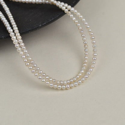 1181 3-4Mm thread nearly round AK4-5mm natural freshwater pearl DIY