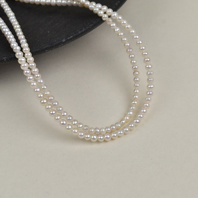 1181 3-4Mm thread nearly round AK4-5mm natural freshwater pearl DIY