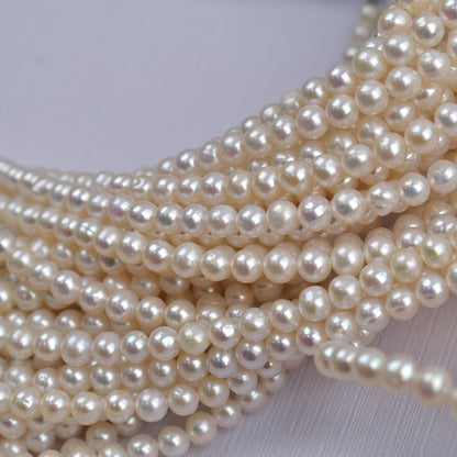 1172 4-5Mm Near Round Pearl, Natural Freshwater Pearl DIY Beaded Necklace Bracelet Accessories
