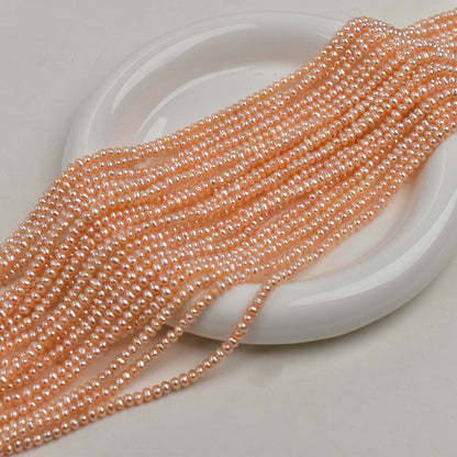 1248 Extended 40cm about 4mm flat beads, natural freshwater pearl DIY jewelry