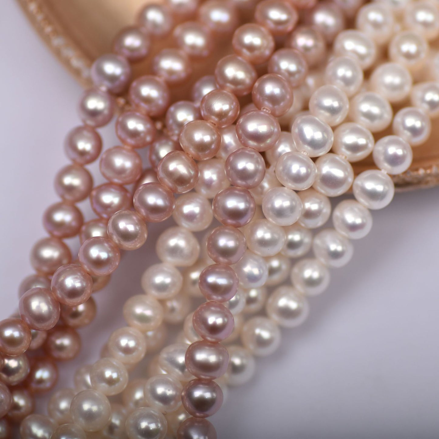 1134 Natural Freshwater Pearl 4-5mm Egg Type Near Round Bead Rare Purple Beaded Loose Bead DIY
