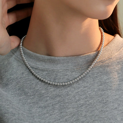 silver gray pearl necklace women's French retro premium autumn and winter sweater chain