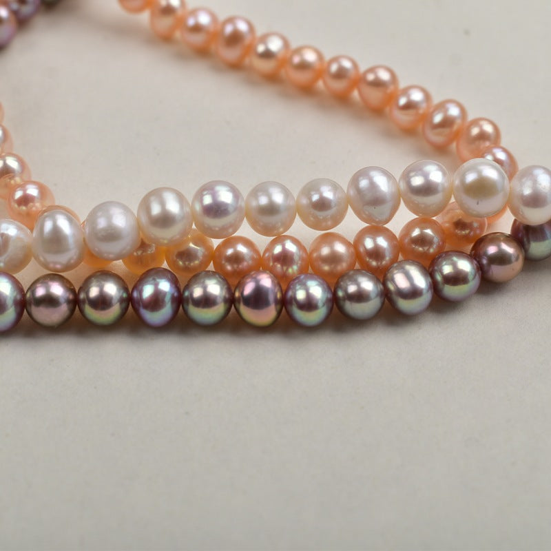 1183 Natural freshwater pearls 6-7mm strong light, loose beads DIY handmade necklace bracelet beaded material accessories